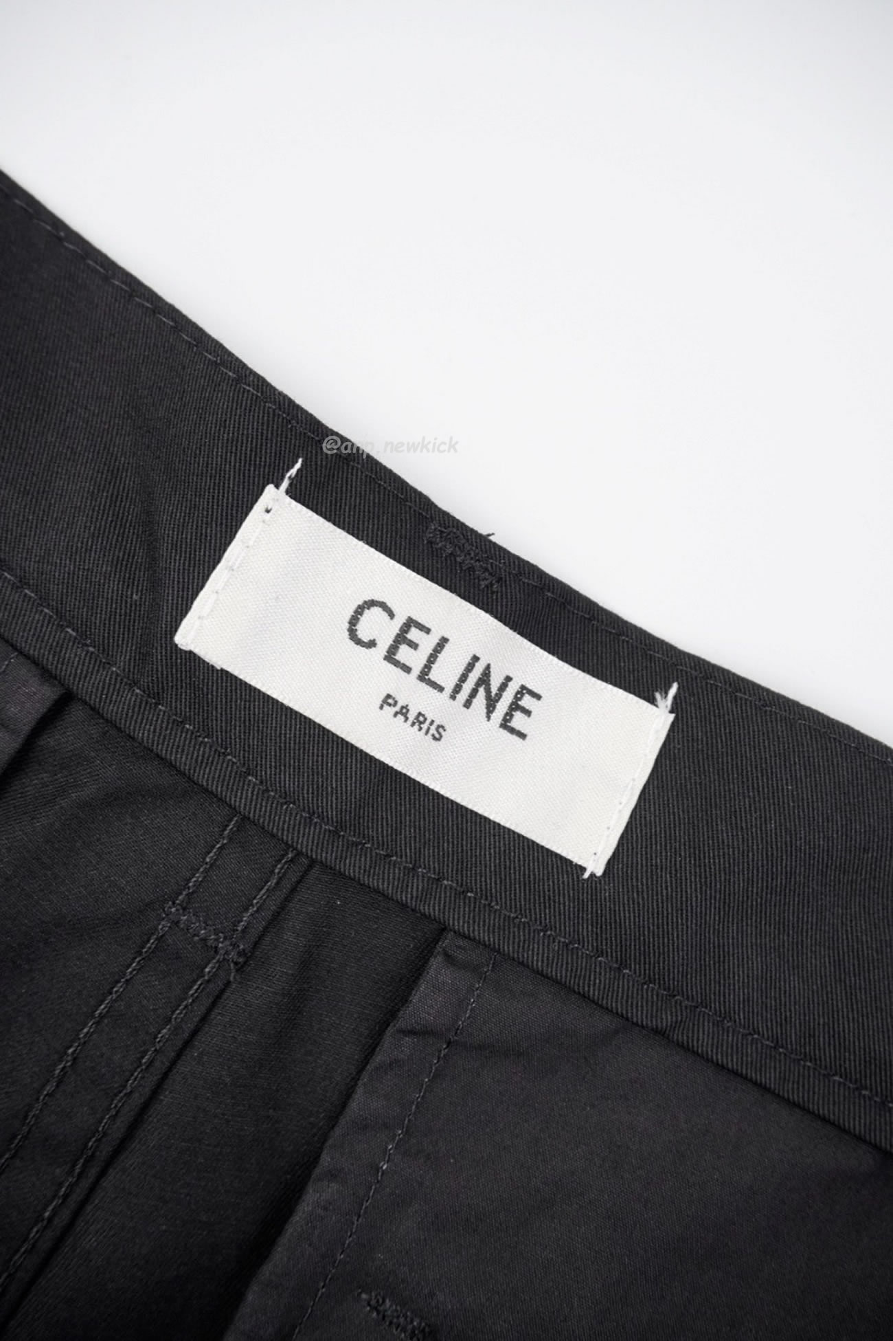 Celine Linen Plain Cotton Logo Cargo Pants (5) - newkick.vip